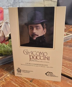 San Marino, 2 Euro Münze, 2014 Giacomo Puccini Gedenkmünze im Blister - Bild 1 von 3