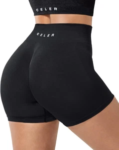 Womens Workout Shorts Seamless Scrunch Butt Gym Shorts High Waisted Yoga Athleti - Picture 1 of 28