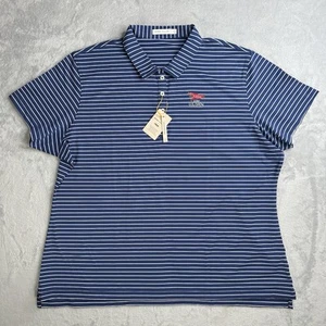 NWT Peter Millar Polo Shirt Womens 1X Blue Striped LACC 123 US Open Golf UPF - Picture 1 of 14