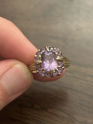 Vintage Designer SCBS Solid 10k Gold Amethyst Ring Size 6.75 4.2 grams  - Image 1 of 4