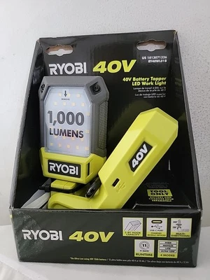 NUEVO GENUINO RYOBI 40V 1000 LÚMENES BATERÍA TOPPER LED LUZ DE TRABAJO HERRAMIENTA SOLAMENTE Foto 1 de 2