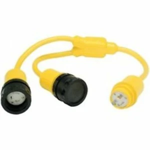 Marinco 157AY Shore Potenza Y Adattatore 2-30A Femminile A 30A 125V Dock Maschio - Foto 1 di 3