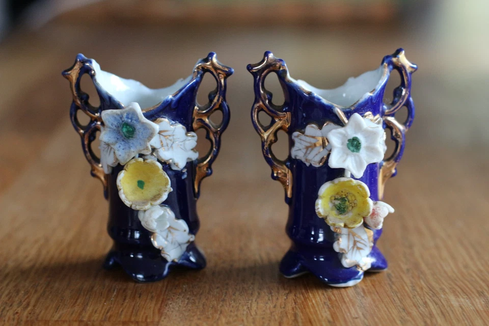 Paire de petits vases anciens Napoléon III - Photo 1/1