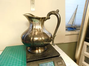 Vintage Sheffield Silver Company geripptes Design verzierter Henkel Wasserkrug - Bild 1 von 18