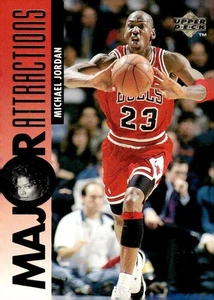1995-96 Upper Deck #341 Michael Jordan / Queen Latifah MA Electric Court - Bild 1 von 2