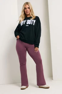 Yours Curve Women's Plus Size Flared Leggings - Picture 1 of 24