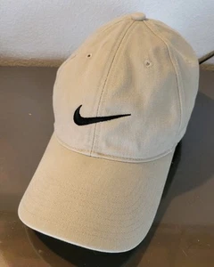 Vintage Nike Hat Tan Center Swoosh Silver Tag - Picture 1 of 4
