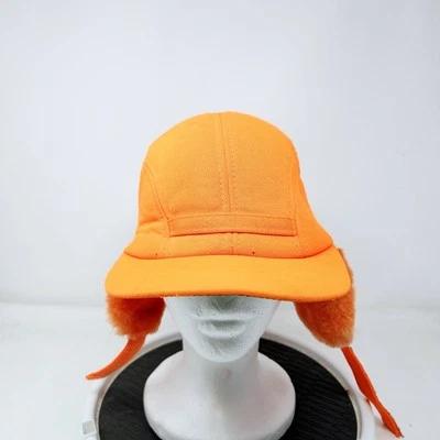 VINTAGE Headwear Hat Cap Large Orange Blaze Hunting Ear Flaps Insulated Size L - Image 1 of 4
