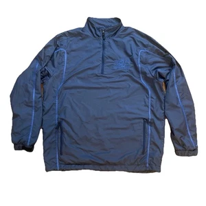 Nike Golf Dri-Fit 1/4 Zip Windbreaker Jacke L blau Legacy Club bestickt - Bild 1 von 9