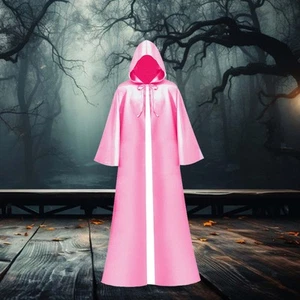 Halloween Hooded Cloak Wizard Cowl Death Cape Gothic Witch Cape for Party Easter - Picture 1 of 7