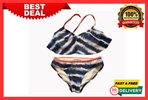 Girls swimsuit 2 pieces striped blue/white/pink SIZE 10 --A25-- - Picture 1 of 2