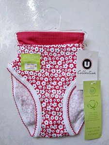 LOT DE 2 CULOTTES FILLE MARQUE U COLLECTION EN COTON BIOLOGIQUE - Picture 1 of 9