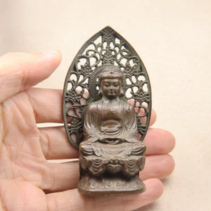 8.8CM Antique Bronze Buddha Statue Home Decor Accessories for Living Room Small - Picture 1 of 6