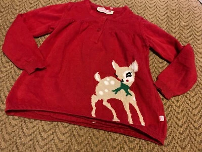 Suéter Rojo con Ciervo Sophie and Sam Niñas Talla 5 Botones Navidad LS Tan LINDO Foto 1 de 4