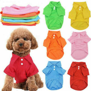 Pet Dog T-Shirt Short Sleeve Shirt Cat Puppy Candy Color Apparel Jacket Clothes~