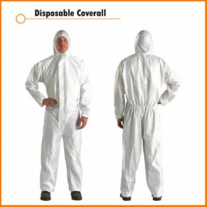 Disposable Coveralls White Hood Paper Suit Painters Protective Overalls Suit UK - Picture 1 of 7
