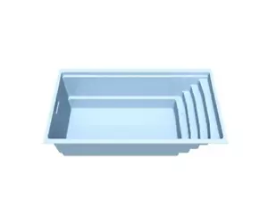 GFK Schwimmbecken Swimmingpool Rechteck 3,10x7,50x1,50m Komplettset Fertigbecken - Bild 1 von 5