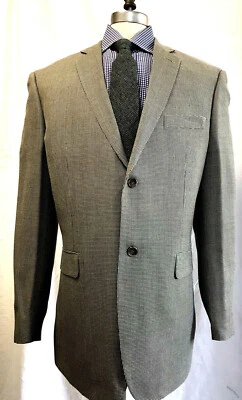 Blazer Abrigo Deportivo ZANETTI Para Hombre HECHO EN ITALIA 44L Lana BEIGE CHECK 2 Botones * Foto 1 de 4