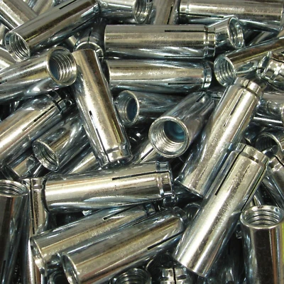 PLATONIX (100) 1/2" X 2" Drop In Concrete Expansion Anchor Zinc Plated 5/8" Drill Size