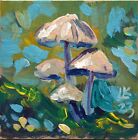 Mushrooms Painting Original Collectible Forest Art Impressionism Signed