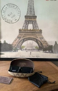 Elizabeth & James Black Classy Sunglasses & Iconic Coach Logo Case/Cloth NEW๐ - Picture 1 of 9