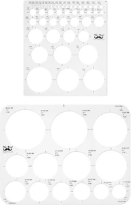 Circle Templates - Large & Small Sizes, Circle Stencil & Ruler for Drafting & Dr - Picture 1 of 12