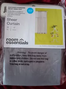 Room Essentials Gray Sheer Curtain 2Panels 60 in W x 84 in L (152.4cm x 213.3cm) - Picture 1 of 2