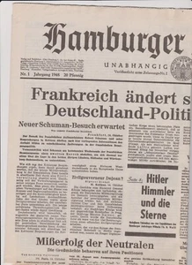 Hamburger Abendblatt Nr. 1 vom 14.10.1948 - Nachdruck des Originals - Bild 1 von 2