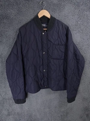 Jaqueta Masculina Vintage Ralph Lauren Grande Azul Oversized Acolchoada Bomber Chore Anos 90 - Imagem 1 de 4