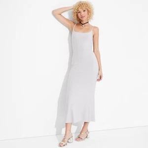 NWT Wild Fable Spaghetti Straps Ribbed Maxi Slip Dress Stretchy Gray Women's XXL - Picture 1 of 5