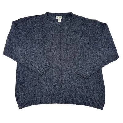 LL Bean Sweater Mens XL Navy Blue Crewneck Pullover Fisherman Made in USA - Image 1 of 4