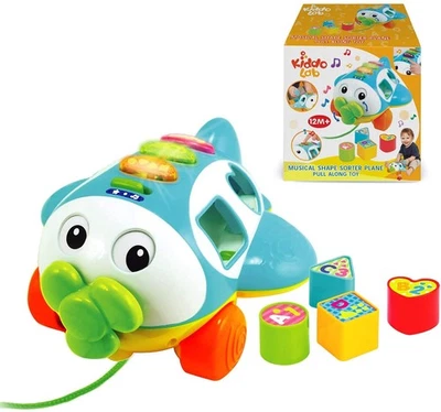 Musical Shape Sorter Plane, Pull-Along Toy - Talking and Singing Airplane Toy... - Image 1 of 4