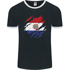 Torn Paraguay Flag Paraguayan Day Football Mens Ringer T-Shirt FotL