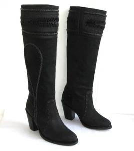 Barbara Bui Riding Boots Heels 8 CM all Leather Case-Mate Black 37 Mint - Picture 1 of 9
