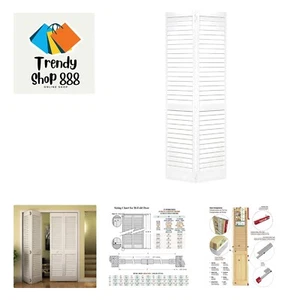Closet Door, Bi-fold, Louver Louver Plantation Primed White 32x80 - Picture 1 of 10