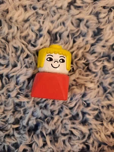 DUPLO Vintage 1.5” Figure Female Red Base Yellow Hair Freckles LEGO 1970s - Picture 1 of 6