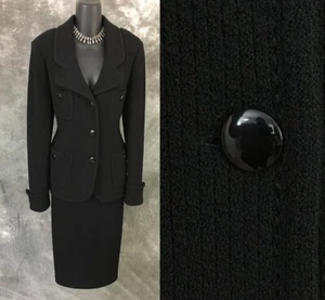 BEAUTIFUL St John knit jacket black suit blazer size 12 - Picture 1 of 8