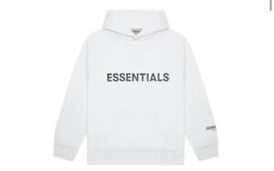 Essentials White Hoodie Pull Over