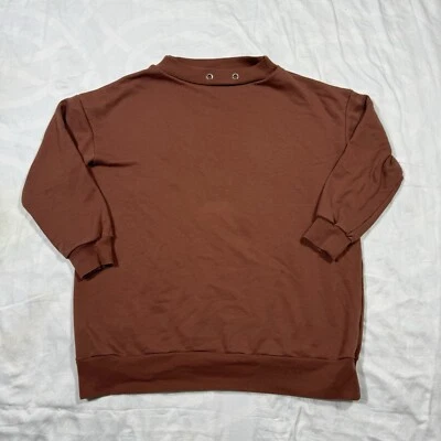 Sudadera AG Plus Park Ave Mujer Grande Cuello Simulado Naranja Óxido Pullover De Gran Tamaño Foto 1 de 4