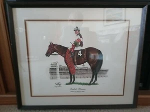 Joe Fears Kentucky Derby 101 "Foolish Pleasure" gerahmter Druck signiert 26" x 22" - Bild 1 von 9