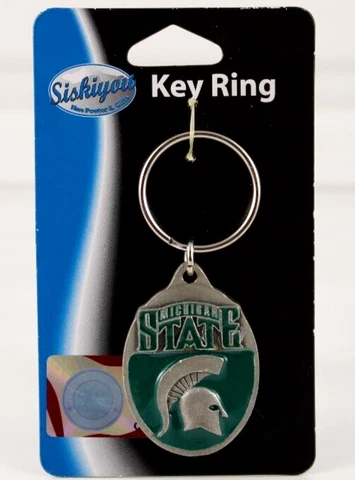 VINTAGE MICHIGAN STATE SPARTANS FINE PEWTER KEY RING 2003 NCAA NEW SISKIYOU Cover