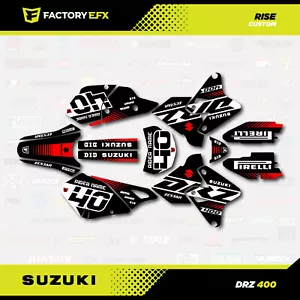 Black Red Rise Racing Graphic Kit fits Suzuki Drz400 Drz 400 Drz400sm 400sm - Foto 1 di 10