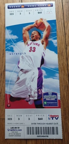 April 27, 2002 Detroit Pistons vs Toronto Raptors Game 3 Ticket Stub Cover