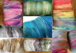 Custom Art Batt 50g or 100g Choose Your Colourway Soft Wool & Silk Felt or Spin - Picture 1 of 12