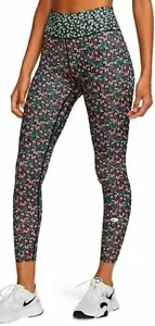 Women's Nike One Floral Tights S Multi Running Training Gym Pants - Picture 1 of 2