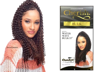 CHERISH SYNTHETIC BULK CROCHET BRAID TIGHT CURL HAIR EXTENSION - WATER WAVE 22" - Picture 1 of 44