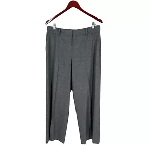 Pantalones de vestir de oficina Lafayette 148 New York para mujer talla 8 gris tiro alto pierna ancha - Imagen 1 de 10