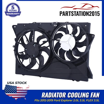 Radiator Condenser Fan Assembly Fits 12-19 Ford Explorer 2.0L 3.5L FLEX 3.5L - Изображение 1 из 4