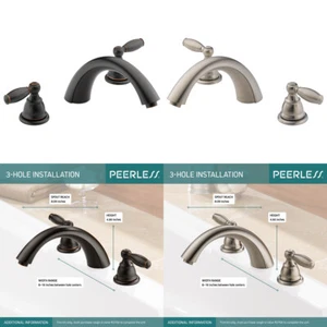Peerless PTT298696 Trim Only Two Handle bañera romana tu elección de acabado caja abierta - Imagen 1 de 23