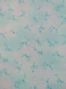 Small Flower Floral Quilt Cotton Fabric Teal 33" - Picture 1 of 2